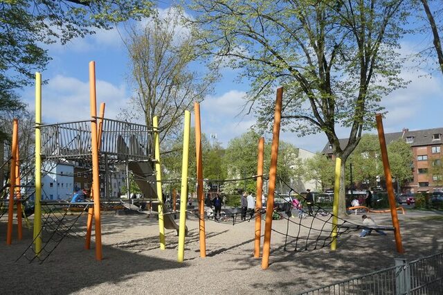 Der neu gestaltete Spielplatz