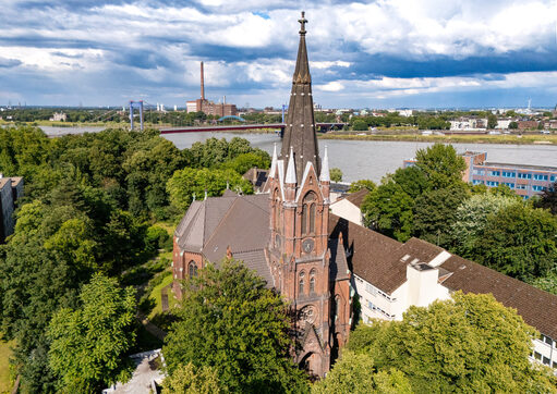 Denkmalgeschütze Rheinkirche in Homberg