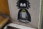 Zaunkönig als Batman Paste Up