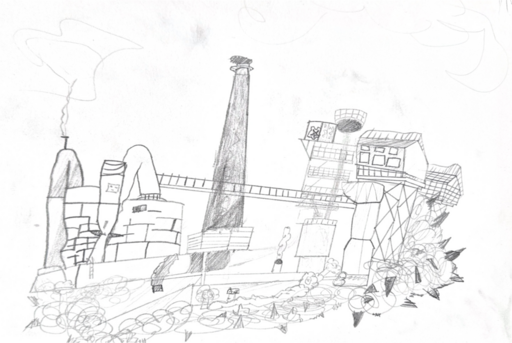 Schülerzeichnung Landschaftspark Duisburg-Nord