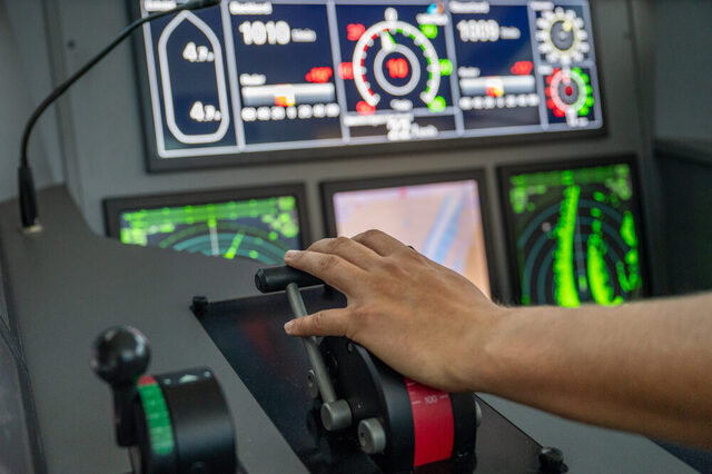 Flachwasserfahrsimulator SANDRA II im Schiffer-Berufskolleg Rhein