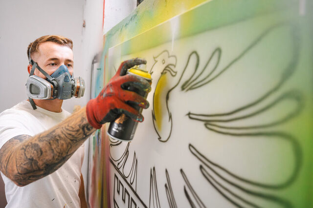 Das Muster hat Graffaz zunächst vorgezeichnet und dann ging es ans Kolorieren