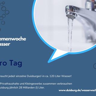 120 Liter Wasserverbrauch pro Kopf und Tag in Duisburg
