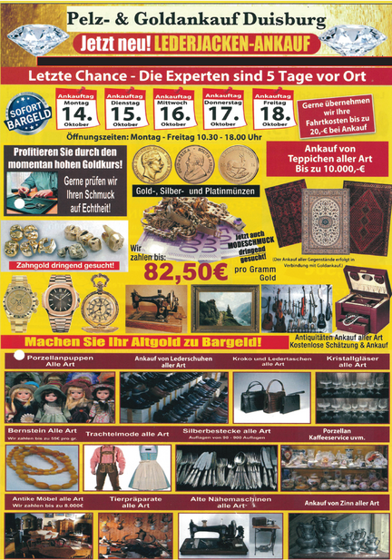 Flyer Gold- und Pelzankauf