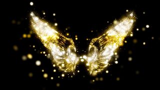 Beleuchtete Engelsgestalt