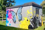 Graffiti auf Stromkasten Neudorf