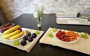 Gesundes Essen auf einem Tisch