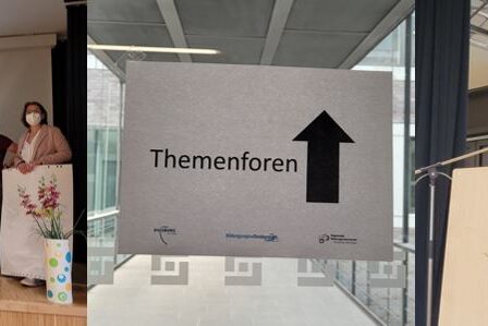 Präsentation auf der Bühne (Collage)