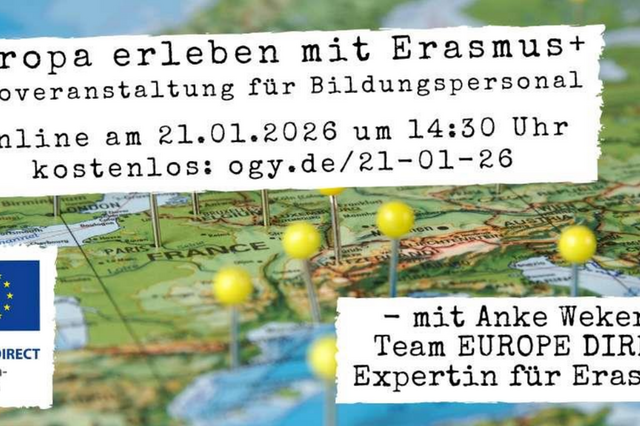 Europa erleben mit Erasmus+ - Kostenlose Infoveranstaltung für Bildungspersonal