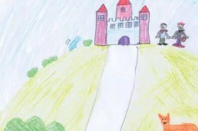 Kinderzeichnung Märchenschloss