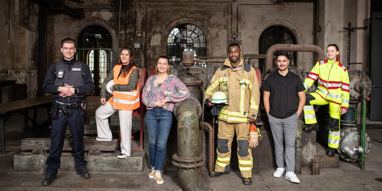 Verschiedene Menschen verdeutlichen die unterschiedlichen Berufsfelder