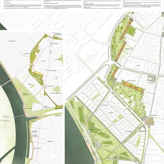 Entwurf geskes.hack Landschaftsarchitekten, Berlin mit planquadrat, Darmstadt und sinning Architekten, Damrstadt Blatt 1