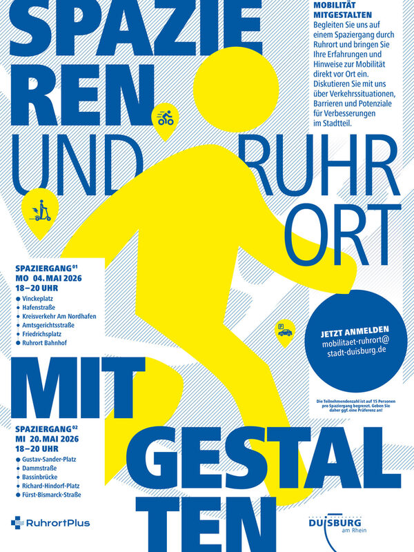 Plakat Stadtteilspaziergänge Ruhrort