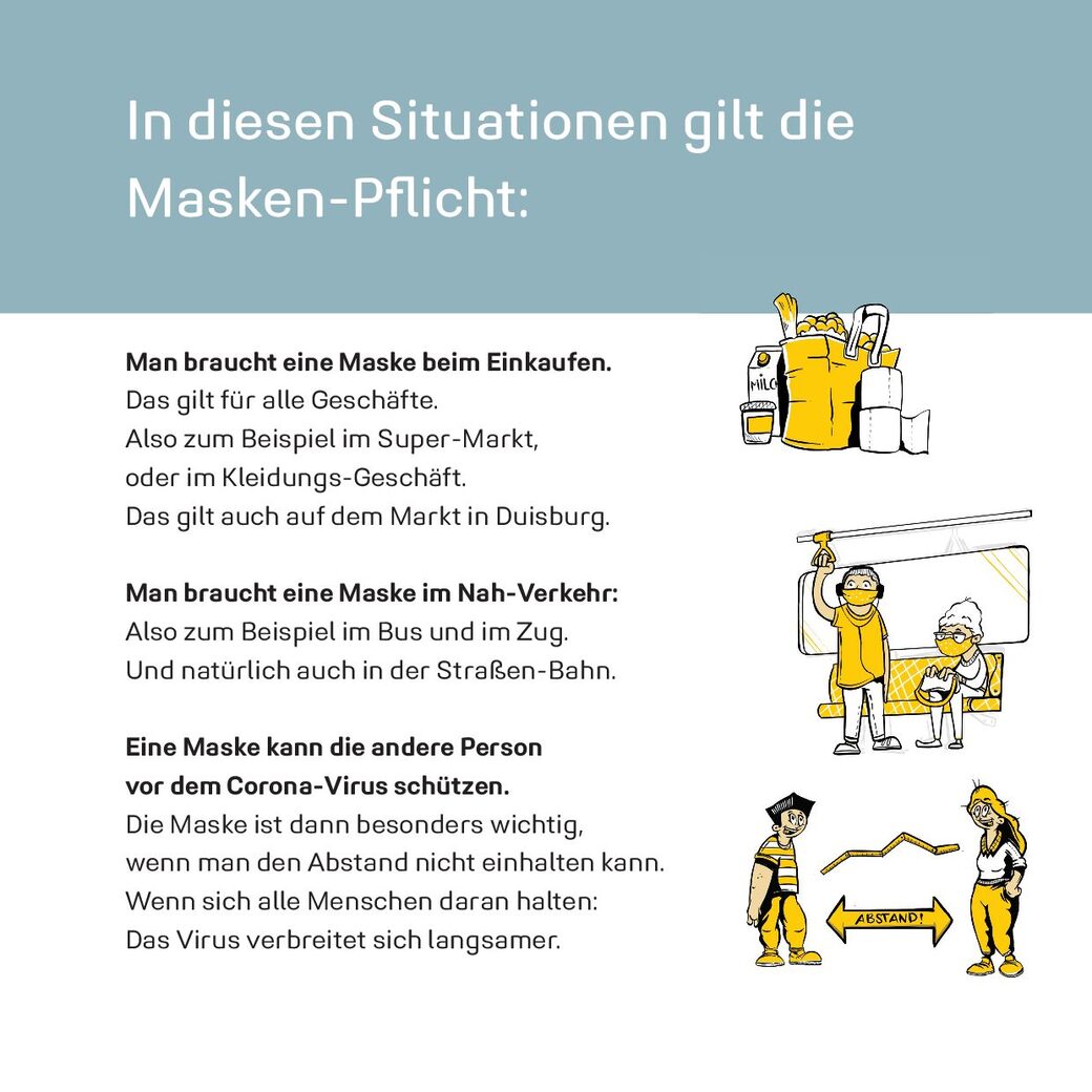 Maskenpflicht in leichter Sprache erklärt