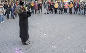 Anja Lerch in vollem Einsatz