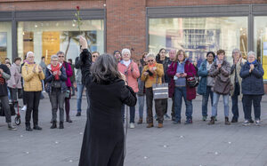 Anja Lerch in vollem Einsatz