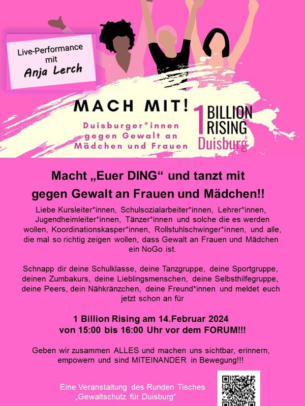 Plakat zur Tanzdemo "One Billion Rising" 2024
