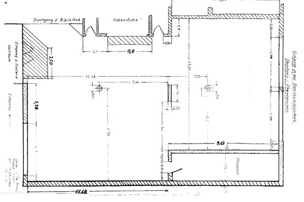 Bauplan Galerie Bezirksbibliothek Rheinhausen