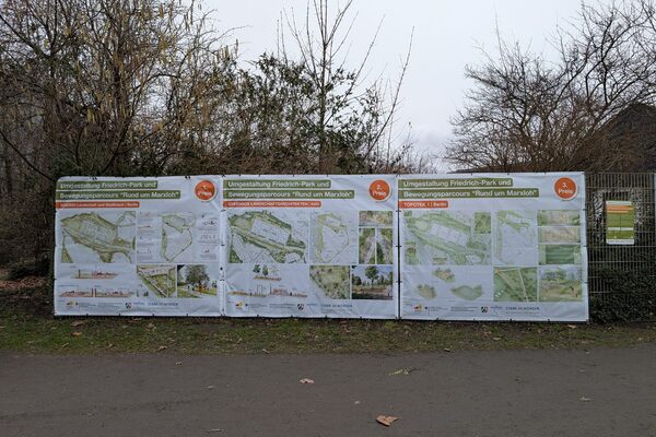 Die Drei Siegerentwürfe zum Realisierungswettbewerb Friedrich-Park und Bewegungsparcours Marxloh am Zaun der Kita Julias-Birck-Straße