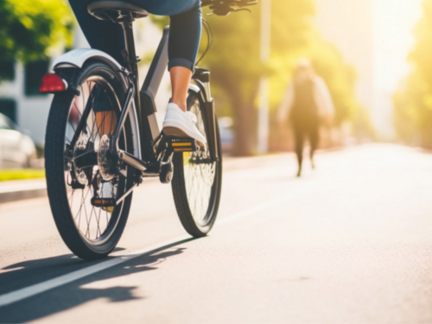 Bildausschnitt von einer Person die Radfährt