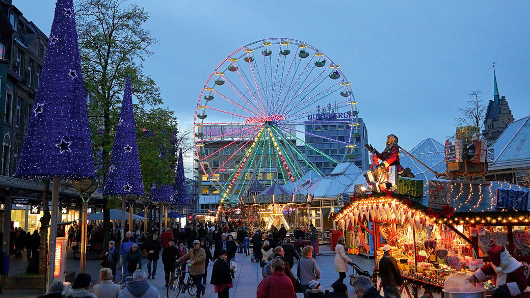 Duisburg Christmas Market with big wheel