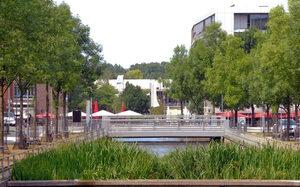 Small town canal nearby the main waterway