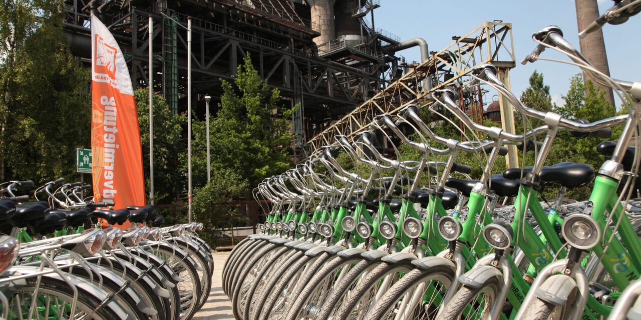 Fietsverhuurstations in het Landschaftspark Duisburg-Nord