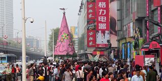 Straßenszene in Wuhan