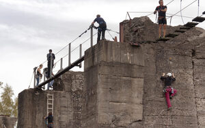 kletterer im Landschaftspark Duisburg-Nord