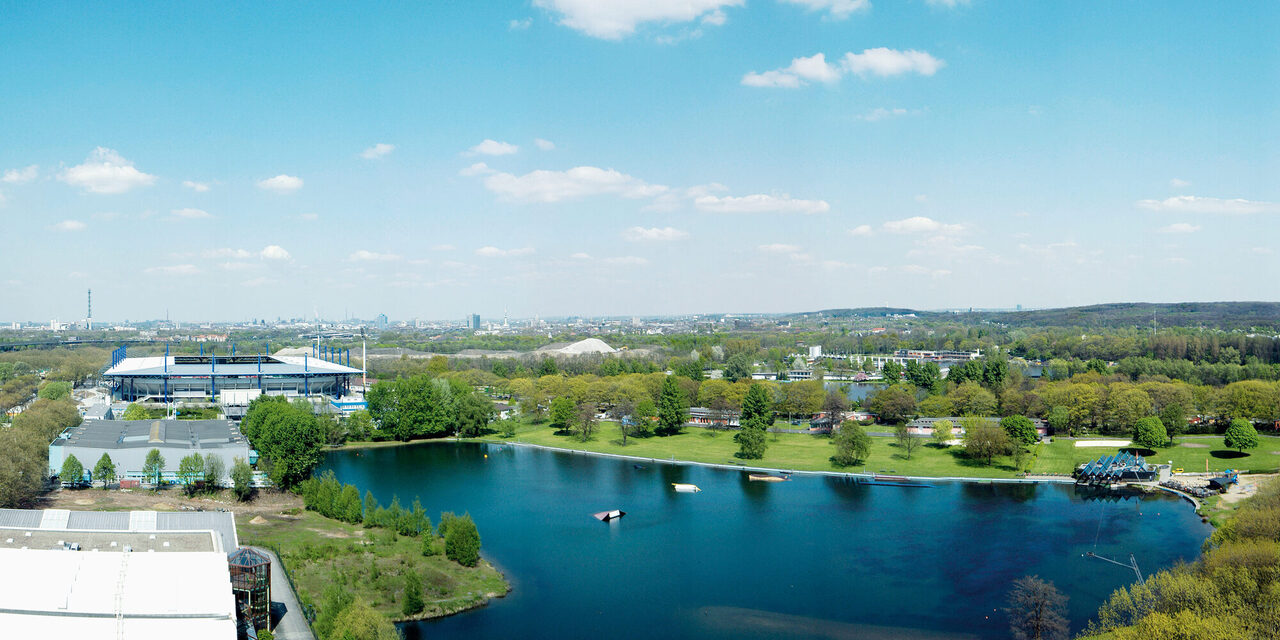 Blick von oben auf den Sportpark Duisburg