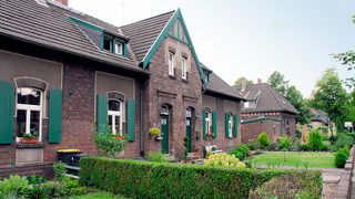 Fassadenansicht in der Siedlung Rheinpreußen