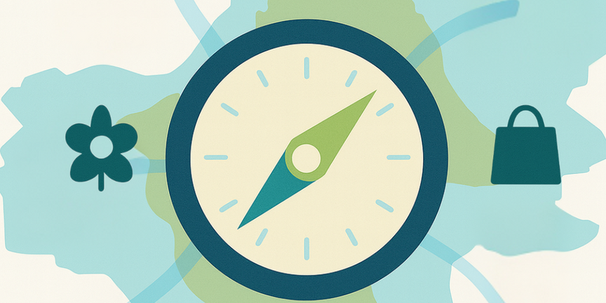 Grafik eines Kompass