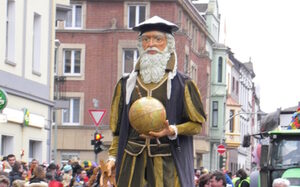 Mercatorpuppe im Duisburger Karneval