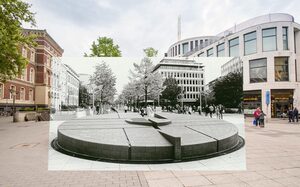 Königstraße mit Brunnen