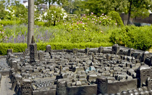 Freiluftmodell des mittelalterlichen Duisburgs.