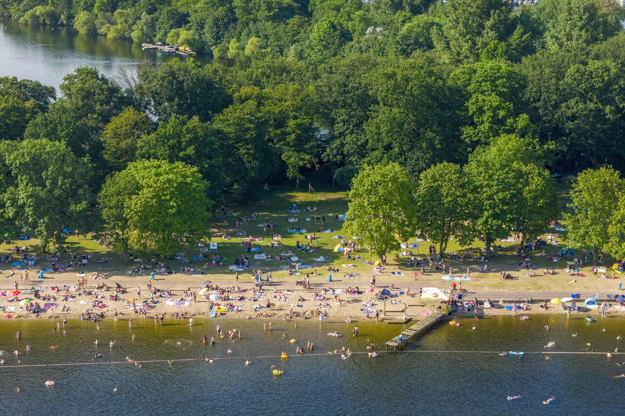Strand im Freibad Wolfssee